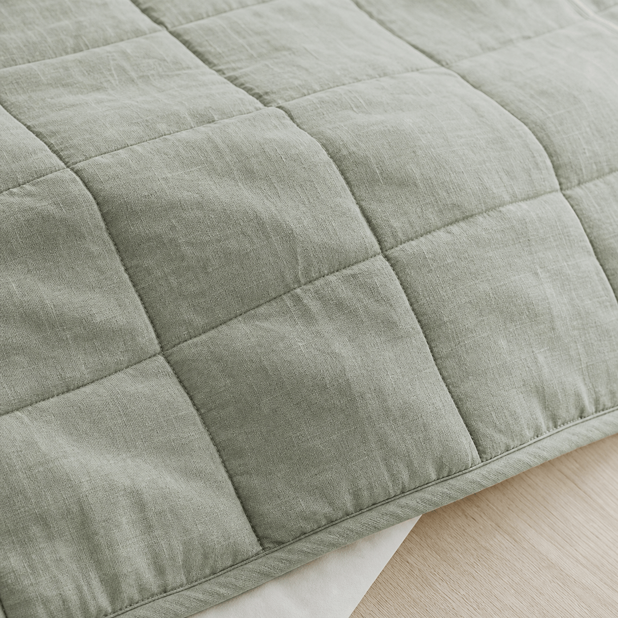 Washed Linen Quilt material detail